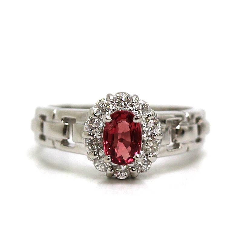 Pt900 サファイアリング 10号 0.593ct ダイヤモンド 0.30ct プラチナ 