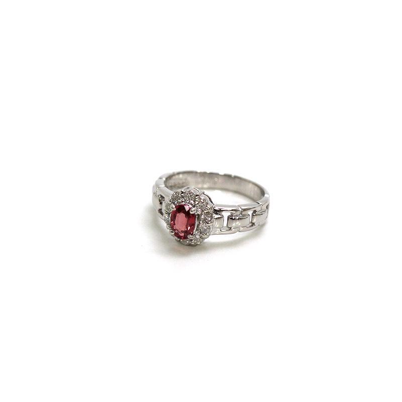 Pt900 サファイアリング 10号 0.593ct ダイヤモンド 0.30ct プラチナ 