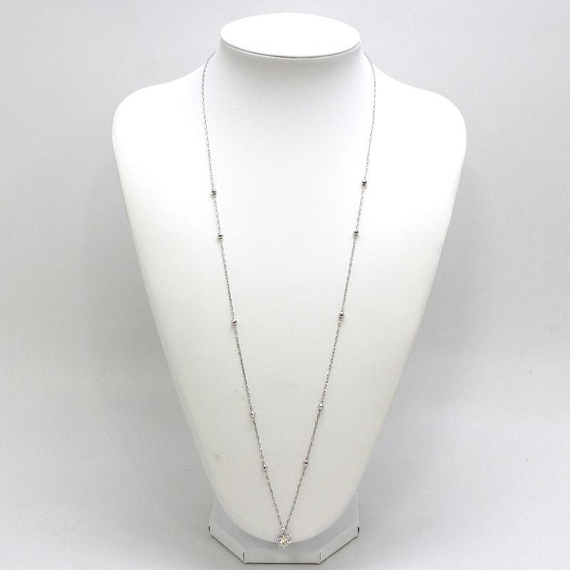 K18WG ダイヤモンド ロングネックレス 約79cm 0.547/0.44ct 18金 