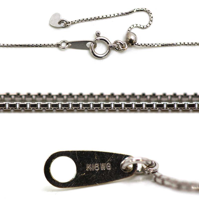 K18WG フラワーモチーフネックレス 約45cm ダイヤモンド 2.00ct 18金