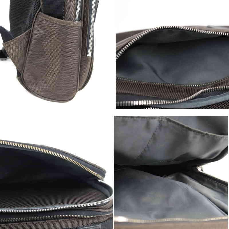 極美品✨HUNTING WORLD ナイロン×レザー 巾着リュック　バックパック 極美品 ハンティングワールド リュック バックパック ナイロン 黒 ロゴ