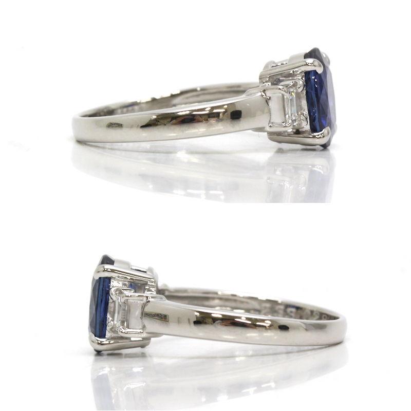 Pt900 サファイアリング ダイヤモンド プラチナ 2.33/0.28ct 13号 約 