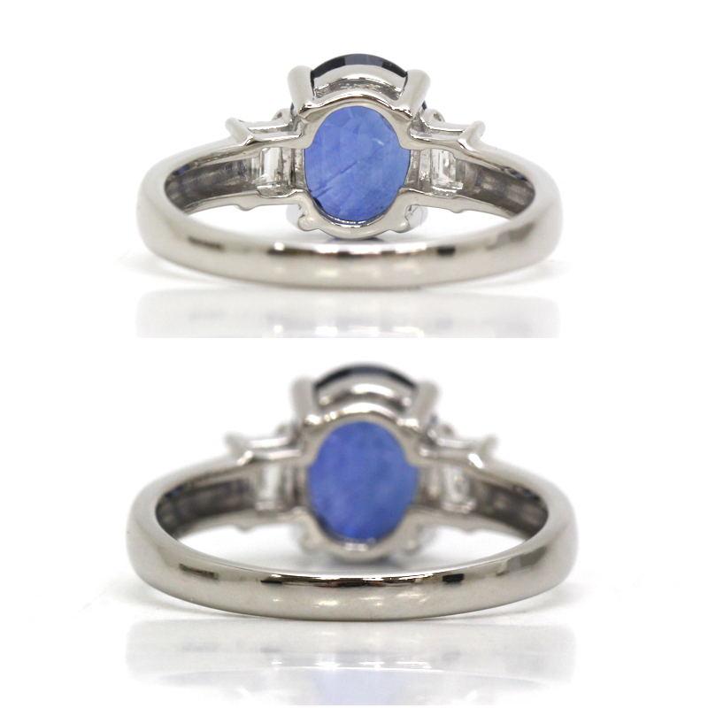 Pt900 サファイアリング ダイヤモンド プラチナ 2.33/0.28ct 13号 約 