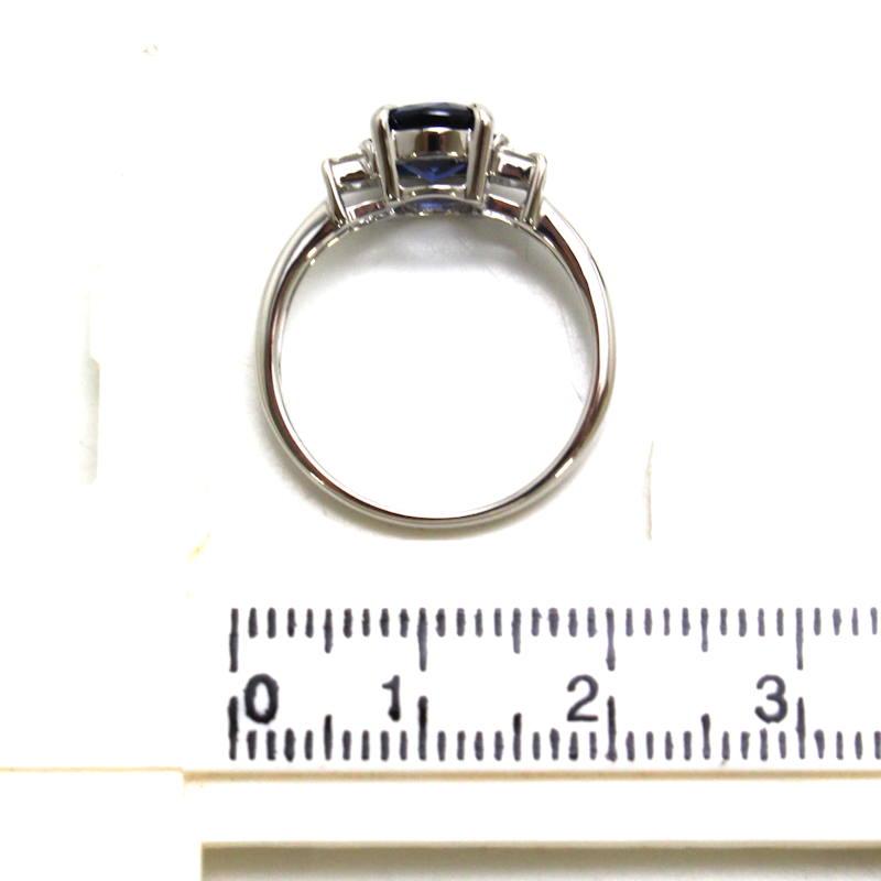 Pt900 サファイアリング ダイヤモンド プラチナ 2.33/0.28ct 13号 約