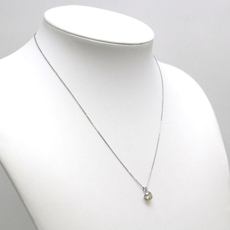 Pt850/Pt900 ダイヤモンドネックレス 1.093ct Kカラー/SI2/Good 約44cm