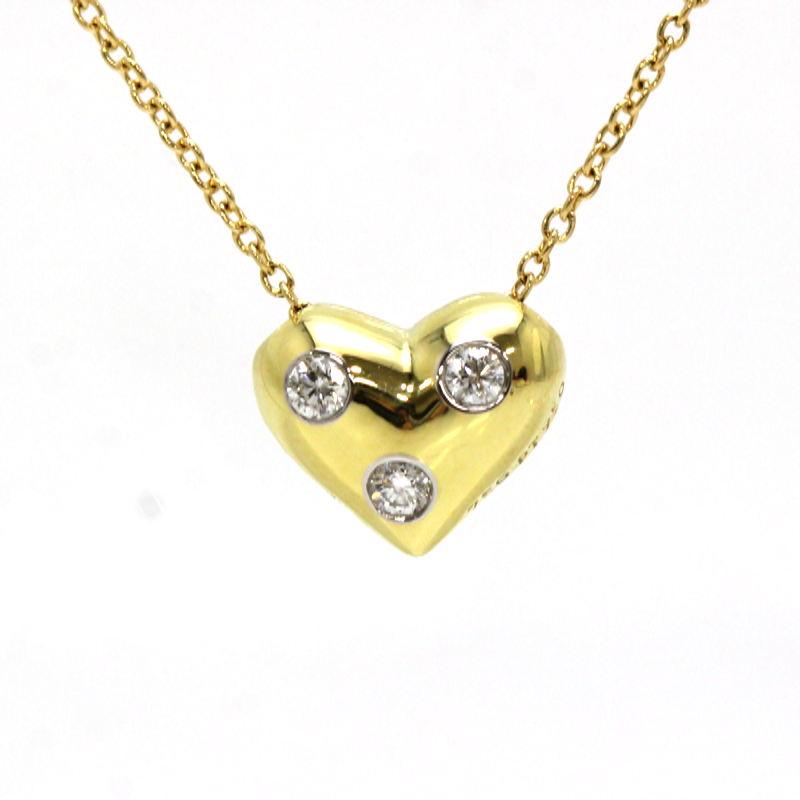 K18金 ティファニーハートのペンダントトップ K18 ハートモチーフ ロケットペンダントネックレス 別府市のお客様より