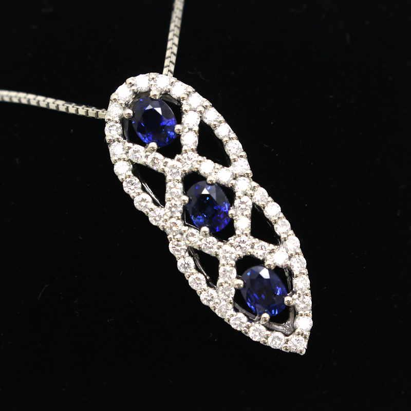 Pt850 Pt900 サファイアネックレス 約39cm ダイヤモンド 1.10ct/0.70ct 