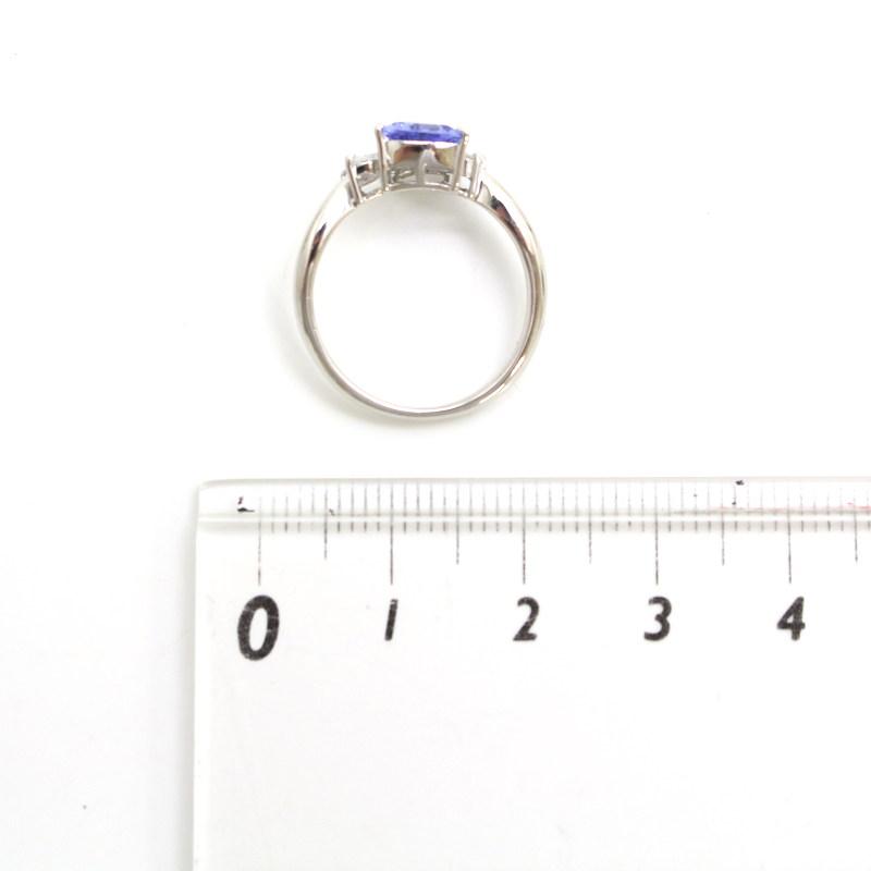 Pt900 タンザナイトリング 10号 0.63ct ダイヤモンド 0.32ct 約