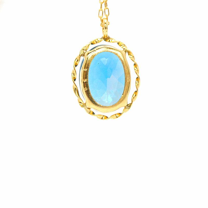 ブルートパーズネックレス 1.30ct 18金イエローゴールド K18YG 40cm