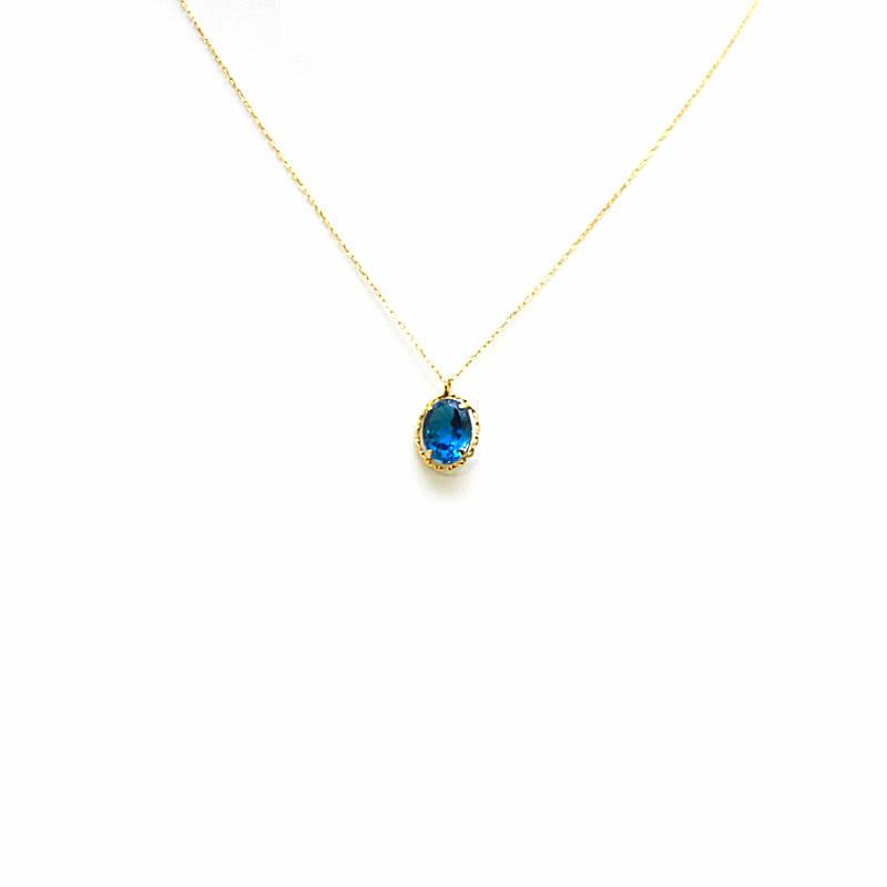 ブルートパーズネックレス 1.30ct 18金イエローゴールド K18YG 40cm