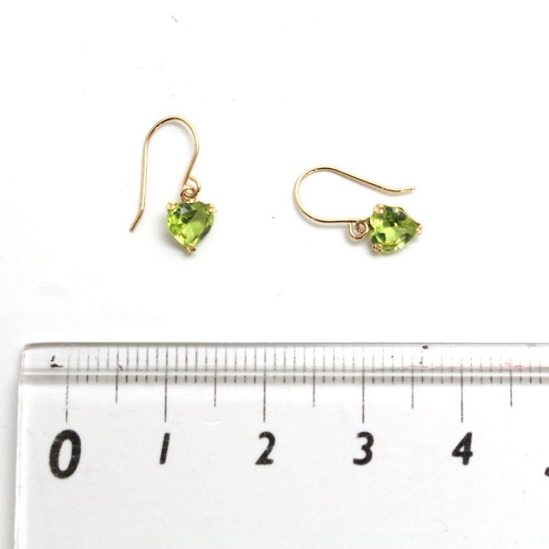レディース K10 ペリドット 天然石 ピアス グリーンストーン 鑑別書 美品