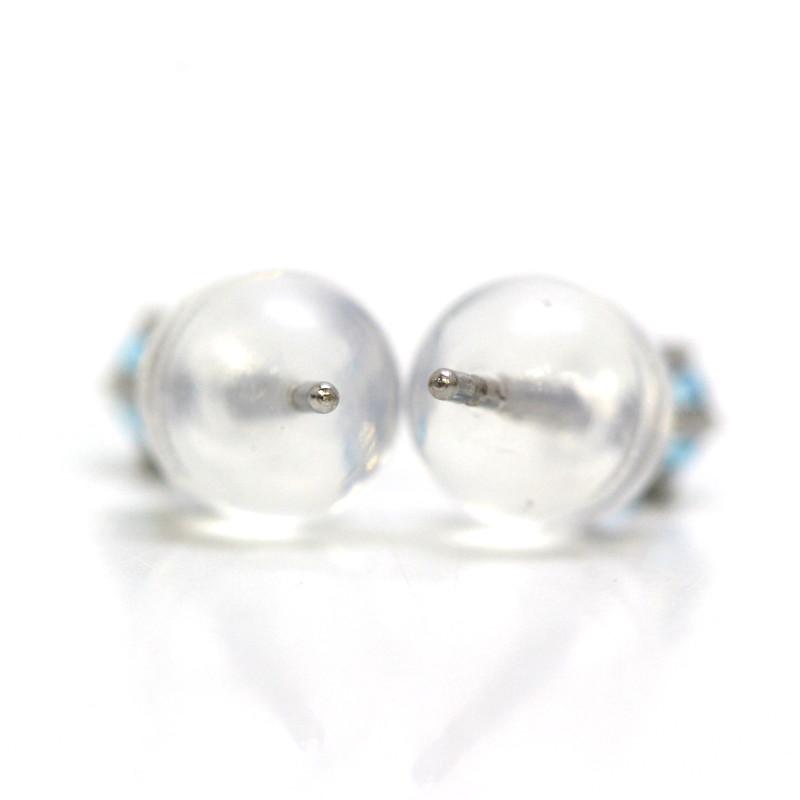 Pt900ブルートパーズピアス プラチナ 一粒ジュエリー 約0.3g 両耳用
