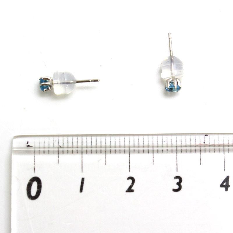 Pt900ブルートパーズピアス プラチナ 一粒ジュエリー 約0.3g 両耳用