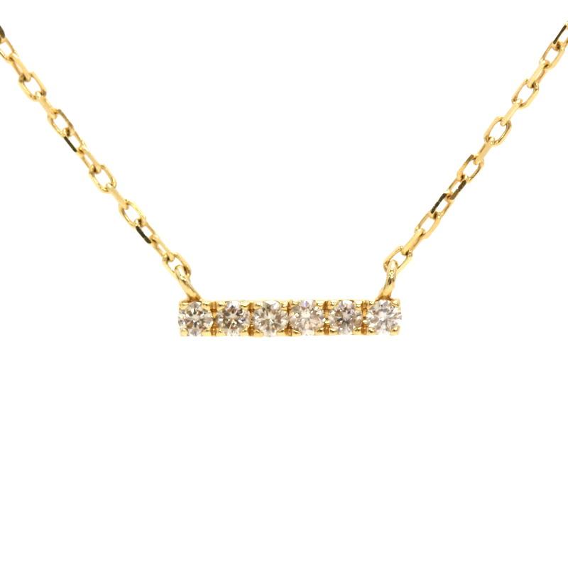 4℃（ヨンドシー） K18ダイヤモンドバーネックレス 18金 イエロー