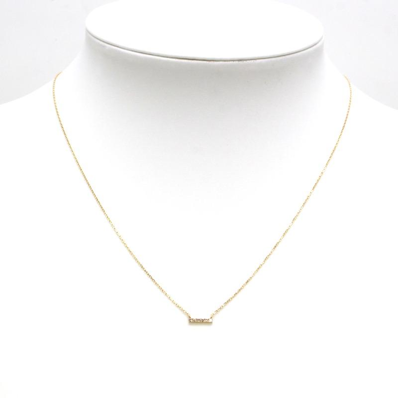 4℃（ヨンドシー） K18ダイヤモンドバーネックレス 18金 イエロー