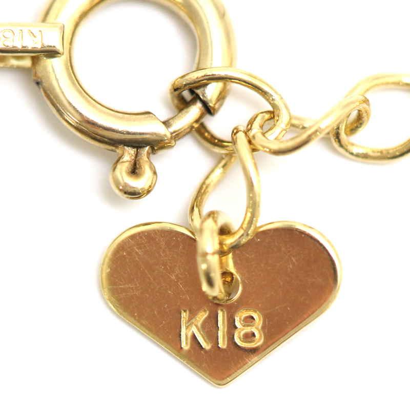 4℃（ヨンドシー） K18ダイヤモンドバーネックレス 18金 イエロー