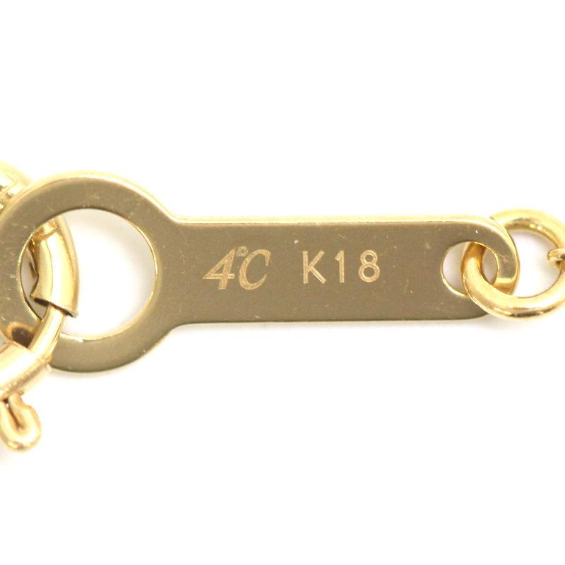4℃（ヨンドシー） K18ダイヤモンドバーネックレス 18金 イエロー