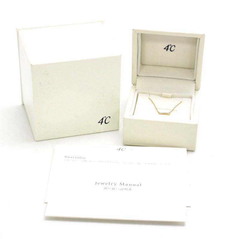 4℃（ヨンドシー） K18ダイヤモンドバーネックレス 18金 イエロー