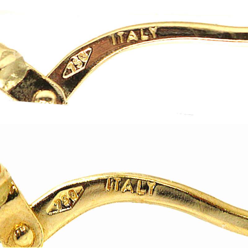 デザインフープピアス 両耳用 18金イエローゴールド K18YG 直径約2cm