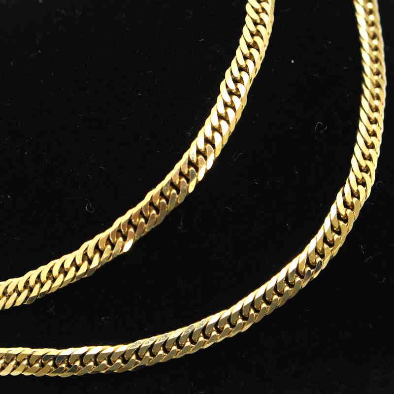 K18 6面ダブル喜平ネックレス 18金 約45cm 9.4g ゴールド チェーン