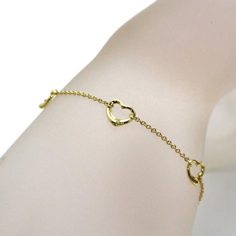 Tiffany&Co. ティファニー 5連オープンハート ブレスレット 約18cm K18