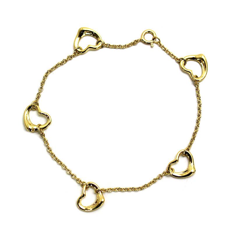 Tiffany&Co. ティファニー 5連オープンハート ブレスレット 約18cm K18