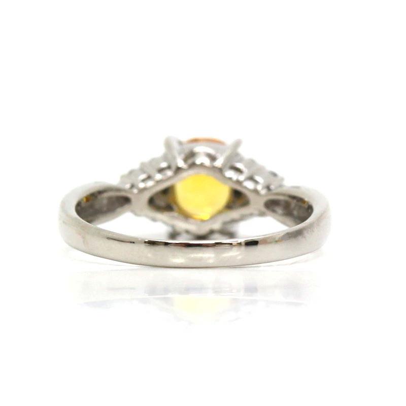 イエローサファイア リング 0.96/0.15ct 10号 Pt900 プラチナ