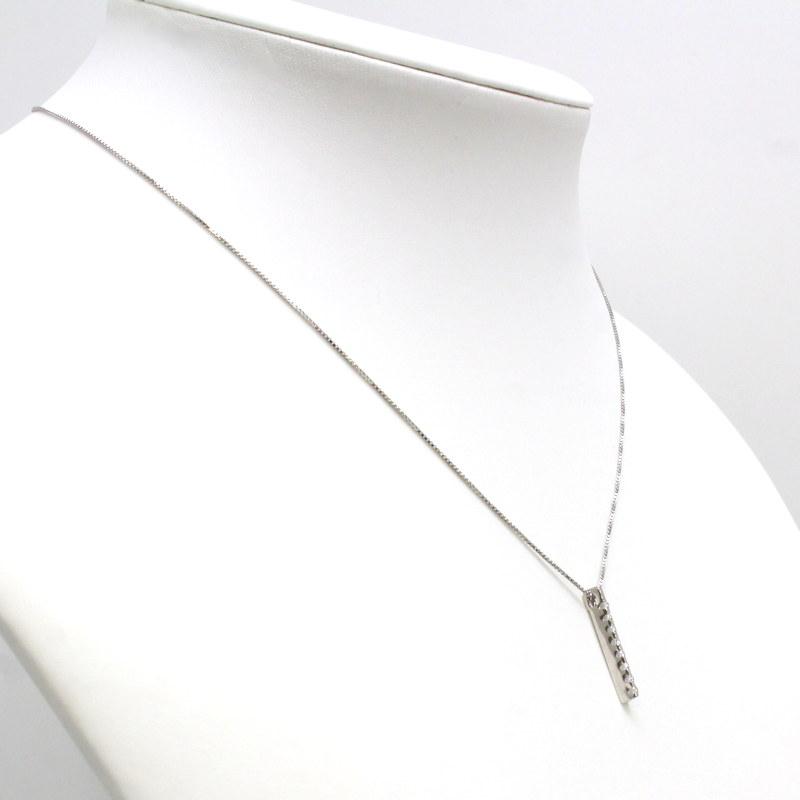 K18WG 8Pダイヤモンドネックレス 約42cm ダイヤモンド 18金 ホワイト