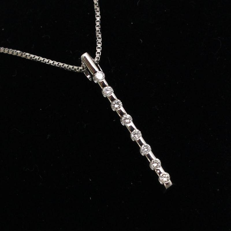 K18WG 8Pダイヤモンドネックレス 約42cm ダイヤモンド 18金 ホワイト