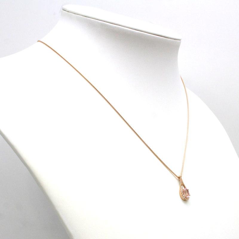 モルガナイトネックレス 0.64ct K18PG ピンクゴールド ネックレス 全長 