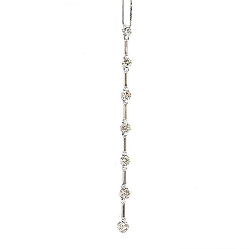 ダイヤモンドネックレス 7P ダイヤモンド 1.02ct 18金ホワイトゴールド