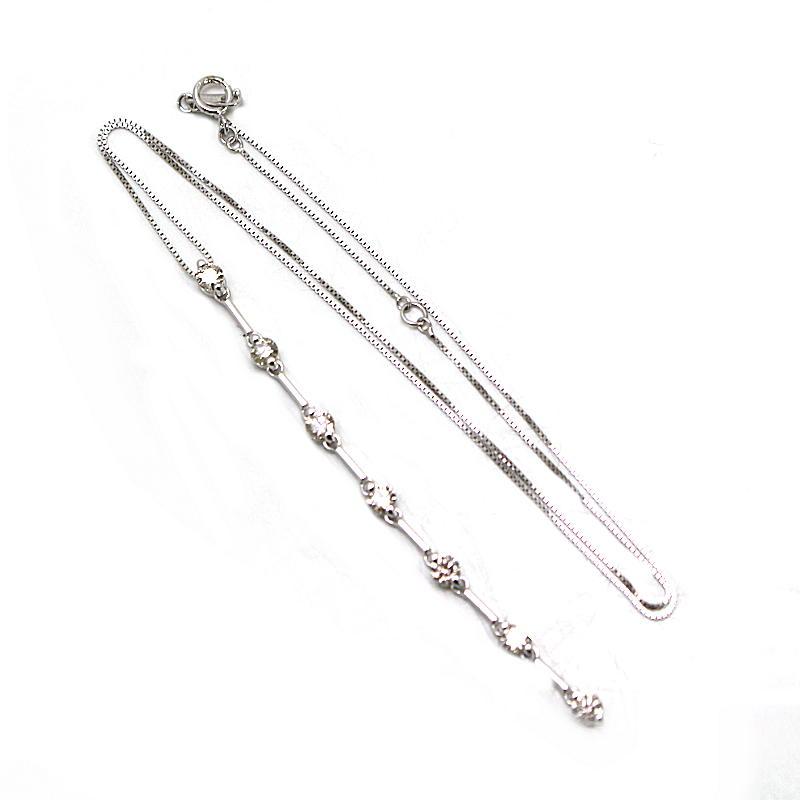 ダイヤモンドネックレス 7P ダイヤモンド 1.02ct 18金ホワイトゴールド