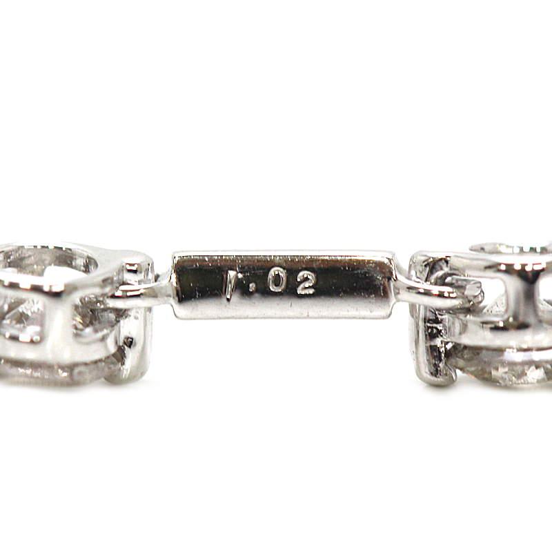 ダイヤモンドネックレス 7P ダイヤモンド 1.02ct 18金ホワイトゴールド