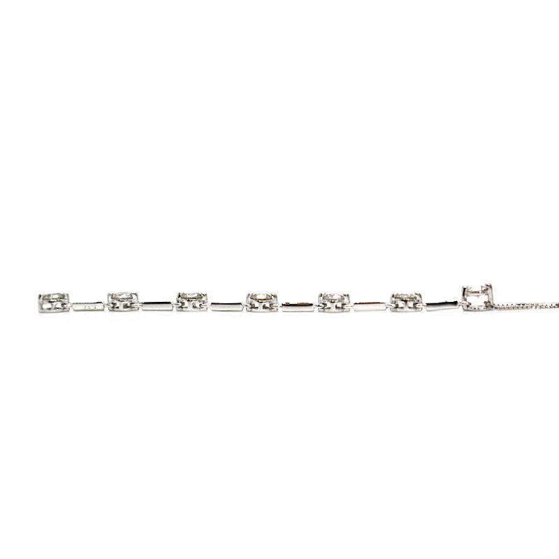ダイヤモンドネックレス 7P ダイヤモンド 1.02ct 18金ホワイトゴールド