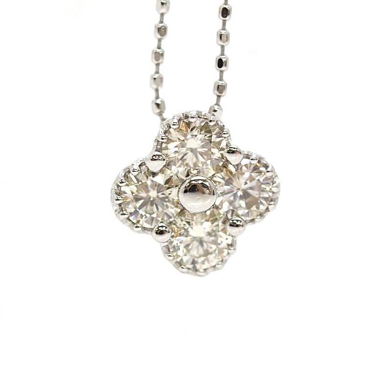ダイヤモンドフラワーネックレス ダイヤモンド 0.64ct プラチナ Pt850 