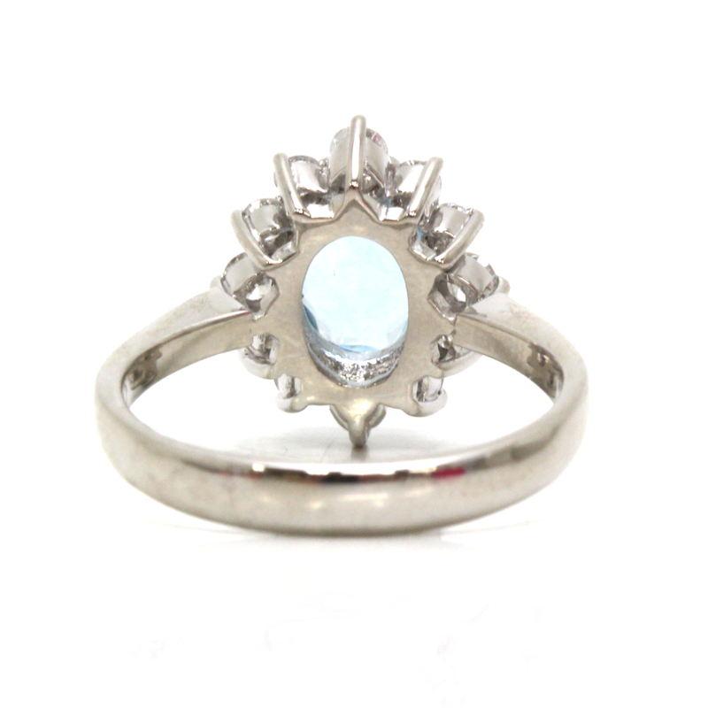 アクアマリンリング Pt900 0.95ct 9号 約4.8g ダイヤモンド プラチナ 