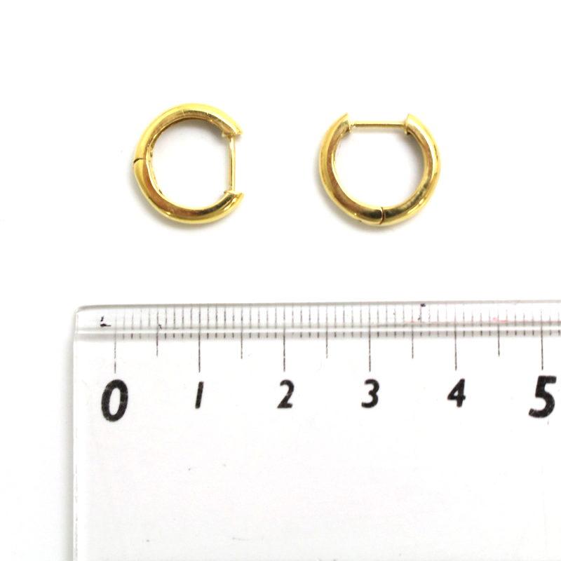18金 フープピアス 1.5mm×20mm ゴールド レディース メンズ 両耳 