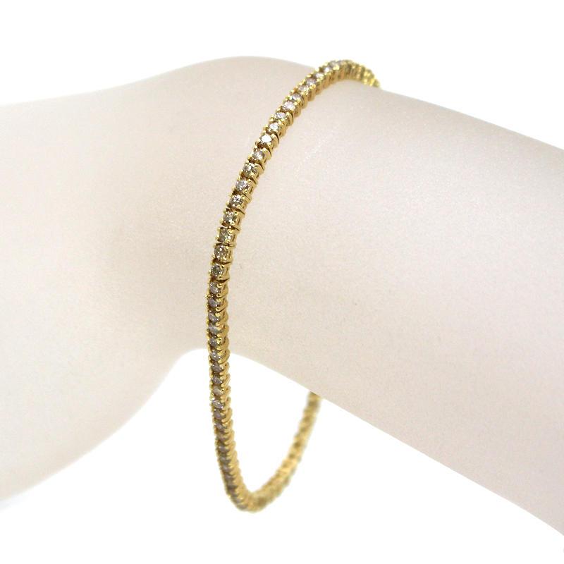 K18 テニスブレスレット 約17.5cm 約8.1g ダイヤモンド 2.12ct 18金