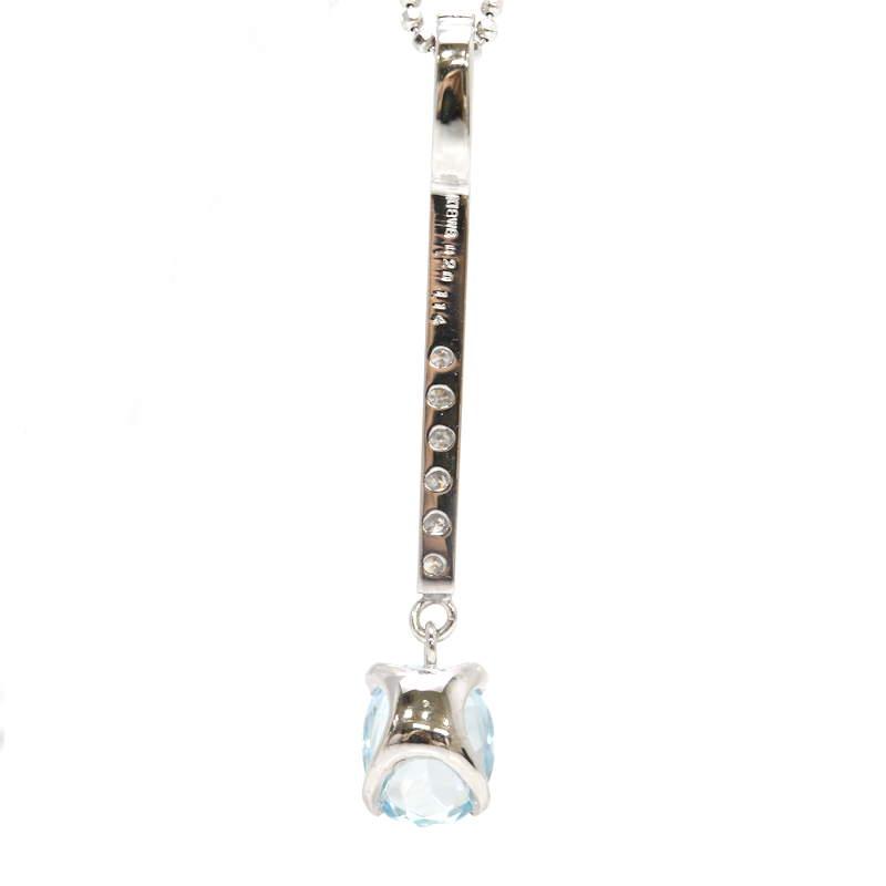 アクアマリンネックレス アクアマリン 1.14ct ダイヤモンド 0.20ct 18 
