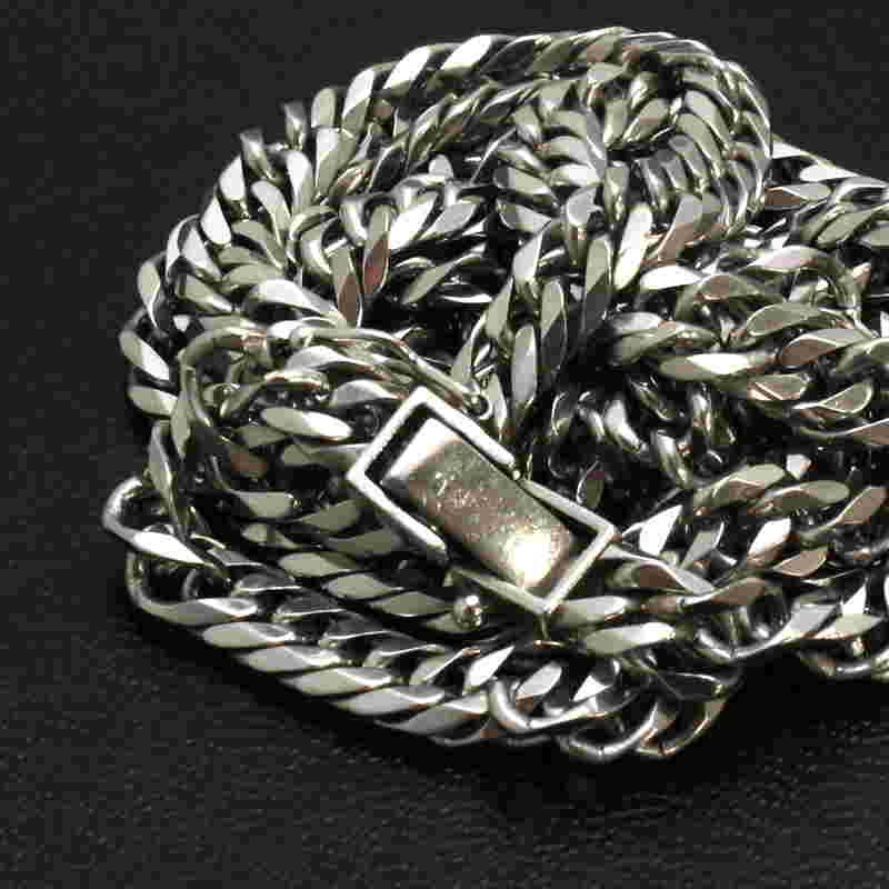 Pt850 6面ダブル喜平ネックレス 約60cm 約59g プラチナ チェーン