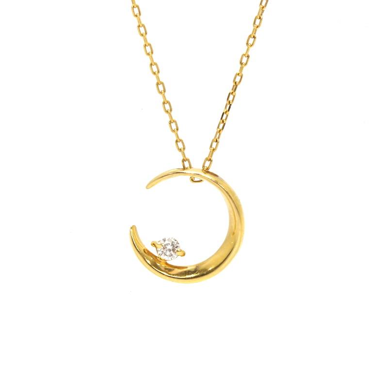 Star Jewelry K18 三日月 ムーン ダイヤ ネックレス STAR JEWELRY（スタージュエリー） ムーンネックレス ダイヤモンド
