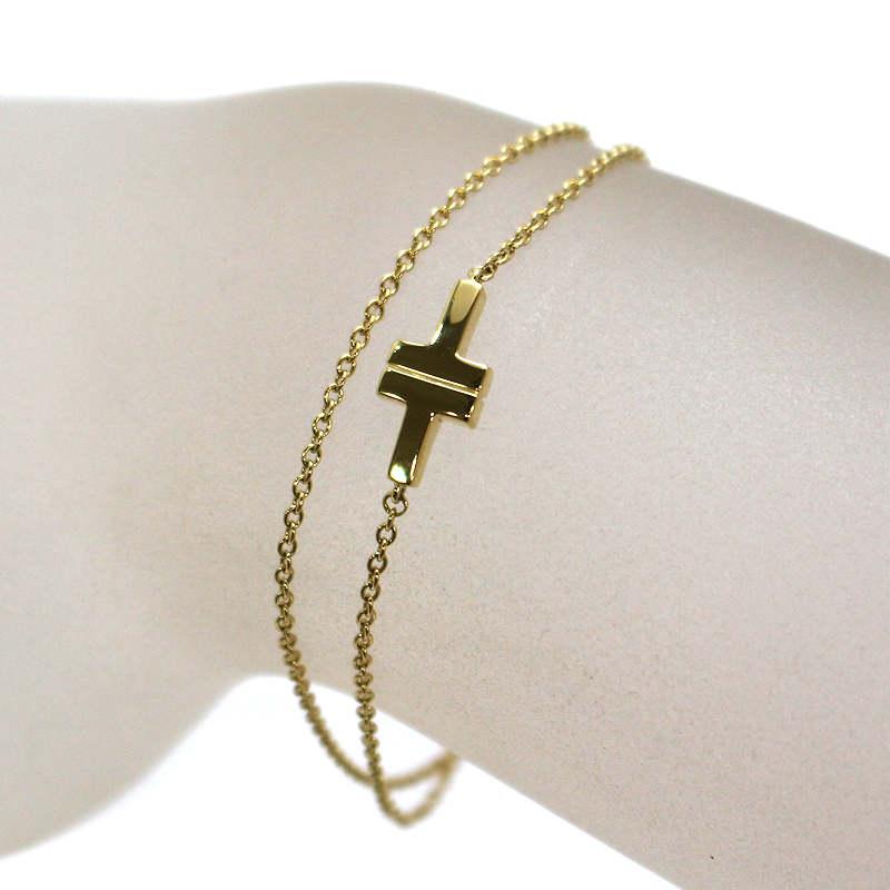 Tiffany&Co. ティファニー T Twoダブルチェーン ブレスレット 約31cm
