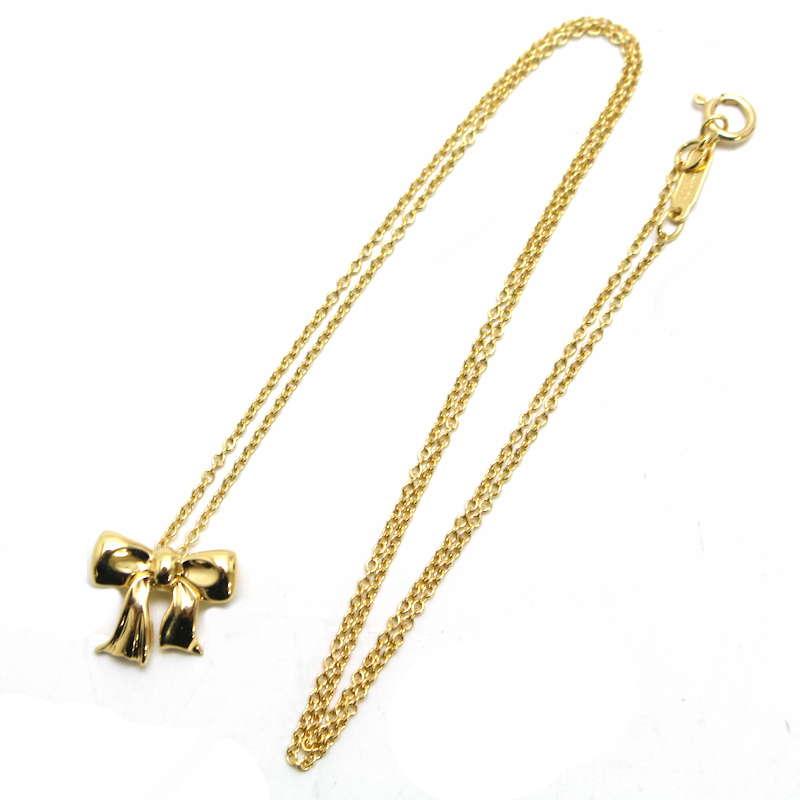 Tiffany&Co. ティファニー ブルーボックスボウ ネックレス リボンモチーフ 18金イエローゴールド K18YG 41cm 3.2g 31567_2
