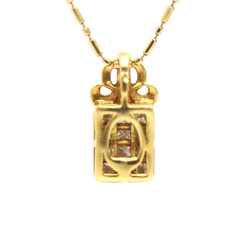 k18 ダイヤ 0.36ct 2.3g ダイヤモンド ネックレス YG 1円 美品 ダイヤ