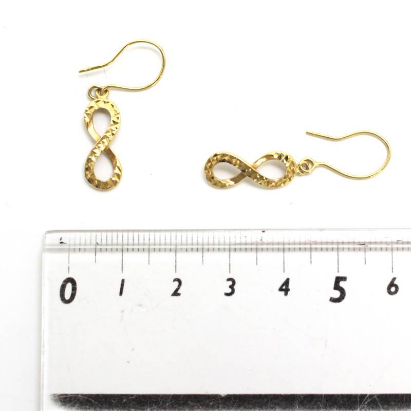 K18インフィニティモチーフピアス 18金 無限大 約1.7g 両耳用 地金積立 フックピアス 31603_7