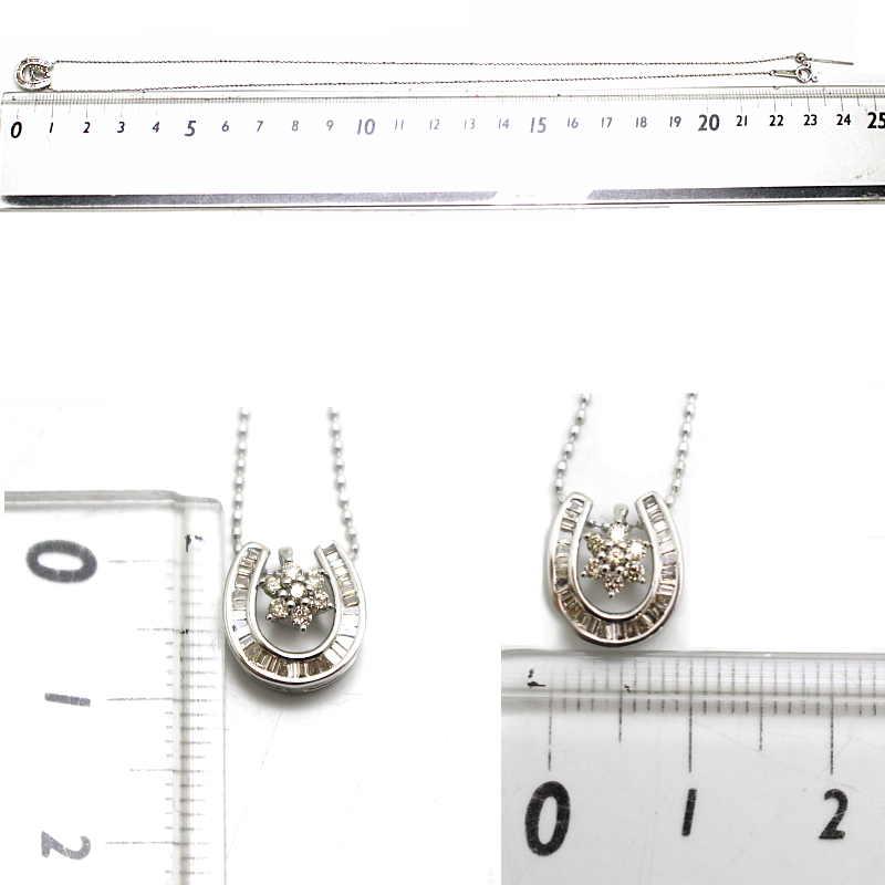 馬蹄ネックレス ダイヤモンド 0.10/0.0？ct(※刻印不鮮明) 18金ホワイト 