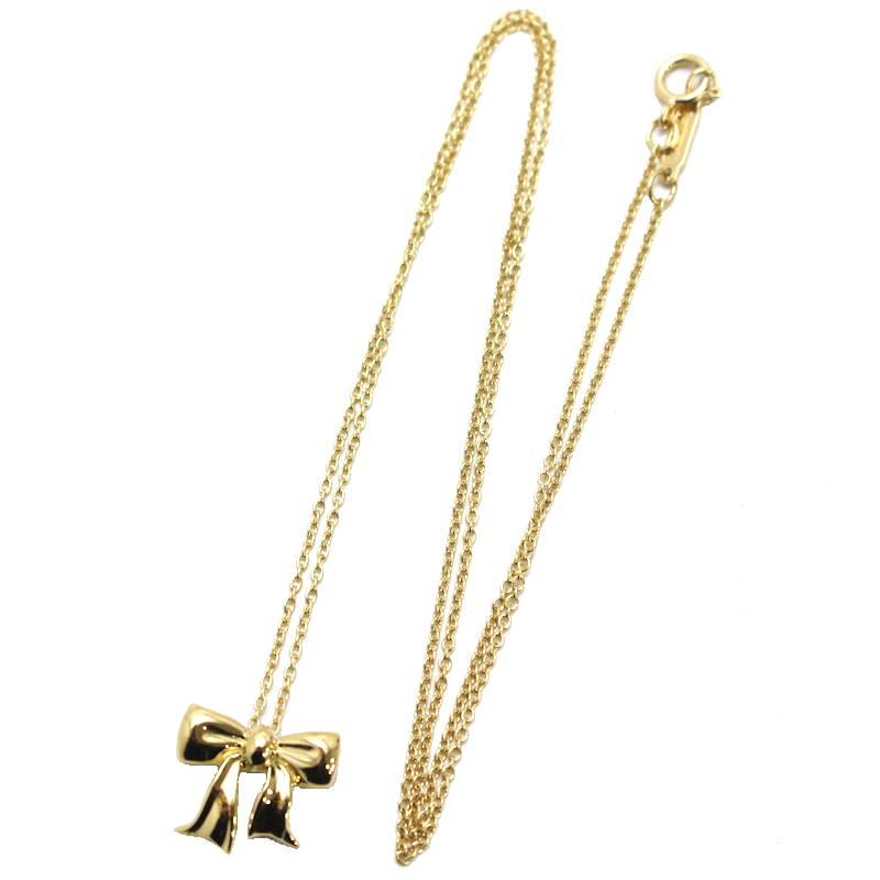Tiffany&Co. ティファニー ブルーボックスボウ ネックレス リボンモチーフ 18金イエローゴールド K18YG 42cm 3.2g 31652_2