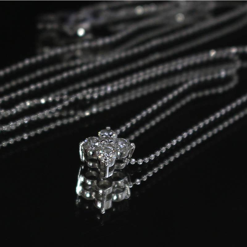 Pt850 Pt900 ダイヤモンドネックレス 約45cm 0.497ct 0.03ct プラチナ 