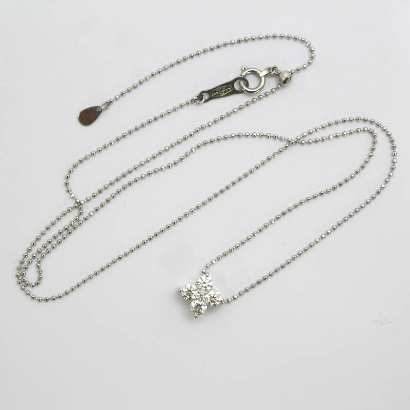 Pt850 Pt900 ダイヤモンドネックレス 約45cm 0.497ct 0.03ct プラチナ 