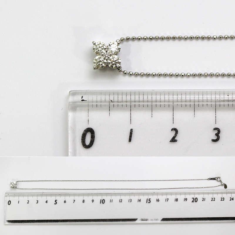 Pt850 Pt900 ダイヤモンドネックレス 約45cm 0.497ct 0.03ct プラチナ 